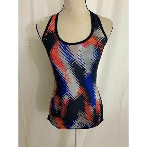 Athleta Womens Blue Black Gray Orange tank top - Picture 1 of 5